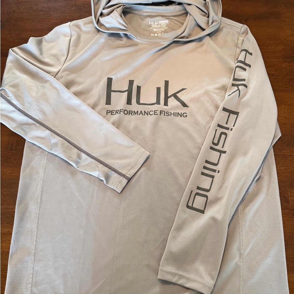 Huk Gray Performance Fishing Hoodie